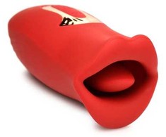 Xr Brands Kiss and Tell Silicone Vibrating Clitoral Stimulator Raudona IPX6 USB