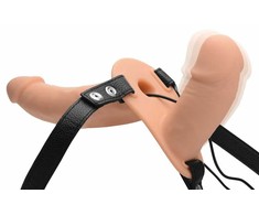 Xr Brands Supreme Pleasure Vibrating Double Model with Adjustable Harness Juodas