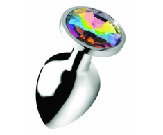 Xr Brands Rainbow Prism Large Gem Plug - Aluminum, Colorful Crystal Base