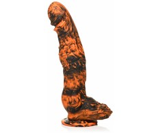 Xr Brands Oranžinis Creature Cocks Sabretooth Silicone Model, Oranžinis/Juodas, Suction Base