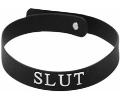 Master Series Silicone Adjustable Juodas Collar with Baltas Lettering 45cm