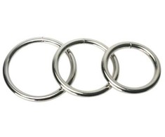 Xr Brands Trine Steel Ring Collection - Stainless Steel, 3 Sizes Set