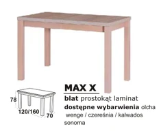Drewmix Iškleidžiamas stalas medinis MAX X