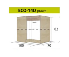Fadome ECONO pastatoma kampinė spintelė ECO-14D (dešininė)