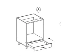 Halmar VENTO DP-60/82 pastatoma virtuvinė spintelė orkaitei