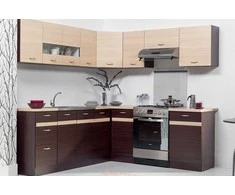 Liveo Kampinis virtuvinis komplektas ELIZA 220x210 cm wenge