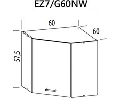 Liveo Pakabinama kampinė spintelė ELIZA EZ7/G60NW LP 60