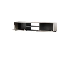 TV staliukas Cama Meble RTV spintelė SOHO 180 juoda/balta blizgi