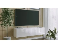 TV staliukas Extom RTV spintelė JOY 150 balta blizgi