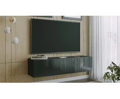 TV staliukas Extom RTV spintelė JOY 150 juoda blizgi