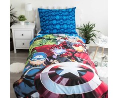 Patalynė świecąca w ciemności 140x200 Avengers 7851 bawełniana poszewka 70x90 mėlyna