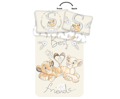 Patalynė bawełniana 100x135 Król Lew Simba Nala przyjaciele Lion King best friends kwiatki 4751 dziecięca do łóżeczka