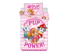 Patalynė bawełniana 100x135 Psi Patrol Paw Skye Everest 2554 rožinė Marshall poszewka 40x60 dziecięca do łóżeczka pup power