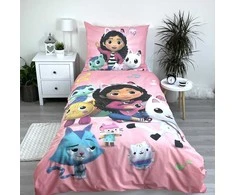 Patalynė bawełniana 140x200 Koci domek Gabi rožinė poszewka 70x90 Gabby`s Dollhouse JF 02