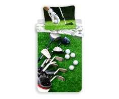 Patalynė bawełniana 140x200 Golf pole golfowe žalia 4997 poszewka 70x90 dla fana miłośnika golfa