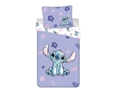 Patalynė bawełniana 140x200 Lilo i Stitch violetinė poszewka 70x90 JF 02