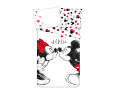 Patalynė bawełniana 140x200 Miki i Mini Love 04 poszewka 70x90