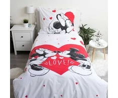 Patalynė bawełniana 140x200 Myszka Miki i Mini serce 1032 Minnie Mickey Mouse love poszewka 70x90