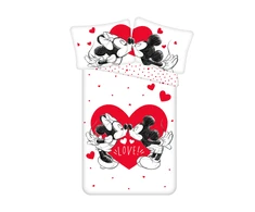Patalynė bawełniana 140x200 Myszka Miki i Mini serce 1032 Minnie Mickey Mouse love poszewka 70x90