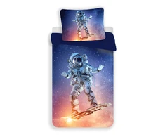 Patalynė su mikrofibry 140x200 Astronauta mėlyna kolorowa poszewka 70x90