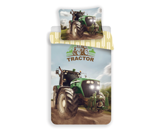 Patalynė bawełniana 140x200 Traktor mėlyna žalia poszewka 70x90