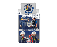 Patalynė bawełniana 140x200 Playmobil PM021 tamsiai mėlyna pilka poszewka 70x80 August 23