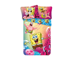 Patalynė bawełniana 140x200 Sponge Bob Kanciastoporty 0920 Patryk Rozgwiazda gąbka SpongeBob