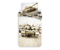 Patalynė bawełniana 140x200 Tank Czołg moro 8483 poszewka 70x90 smėlio sp. młodzieżowa wojskowa
