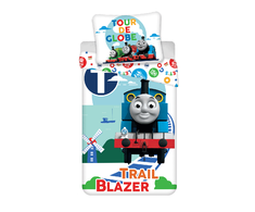 Patalynė bawełniana 140x200 Tomek i przyjaciele 0349 Thomas and friends pociąg lokomotywa ciuchcia poszewka 70x90 Trail blazer