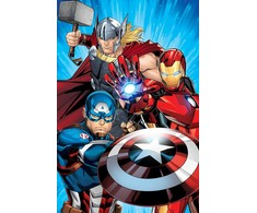 Kocyk su mikrofibry 100x150 Avengers Heroes mėlyna raudona JF23