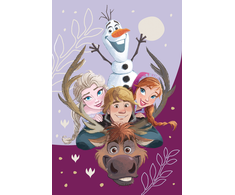 Kocyk su mikrofibry 100x150 Kraina Lodu Frozen Family wrzosowy JF23