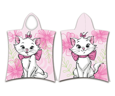 Pink Marie Cat "Rožinė flower" Vaikiškas rankšluostis-pončas, 50x115 cm