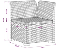 1-Vietis Sodo Sofas, Atrodo kaip Ratano PP Balta
