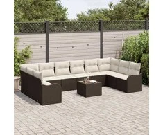 Lauko baldų komplektas Sodo Sofų Rinkinys Ruda 55 x 55 x 37 cm poliratanas