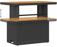 Lauko baldų komplektas Sodo Sofų Rinkinys 10 pcs Juoda poliratanas