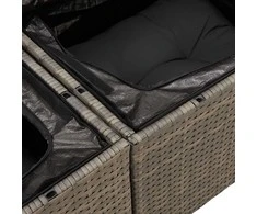 Sodo Sofų Rinkinys 10 vnt. Pilka Poli ratanas