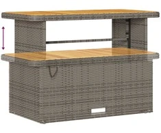 Lauko baldų komplektas Sodo Sofų Rinkinys su pagalve 10 pcs Pilka poliratanas