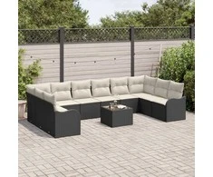 Lauko baldų komplektas Sodo Sofų Rinkinys Juoda 55 x 55 x 37 cm poliratanas