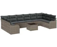 Lauko baldų komplektas Sodo Sofų Rinkinys Pilka 55 x 55 x 37 cm poliratanas