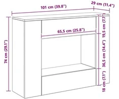101 x 29 x 74 cm