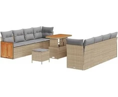Sodo Sofų Rinkinys su pagalve 11 pcs Bežinė ir šviesiai pilka