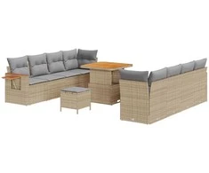 Sodo Sofų Rinkinys su pagalve 11 pcs Bežinė ir šviesiai pilka