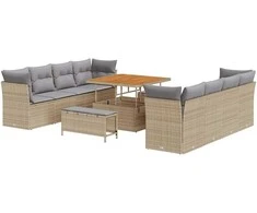 Sodo Sofų Rinkinys 11 pcs smėlio ir šviesiai pilkos spalvos