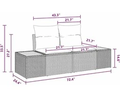 Sodo Sofų Rinkinys su pagalve 10 pcs Juoda Poliratanas