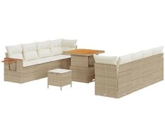Sodo Sofų Rinkinys 12 pcs Bežinė ir kreminė poliratanas