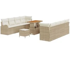 Sodo Sofų Rinkinys su pagalve 11 pcs Bežinė ir kreminė