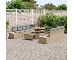 Sodo Sofų Rinkinys Smėlio 100 x 100 x 71 cm Poli ratanas