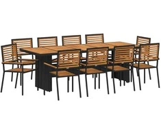 Sodo valgomojo komplektas 11 pcs Juoda ir Ruda poliratanas