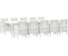 Sodo valgomojo komplektas su pagalve 11 pcs Balta ir taupe