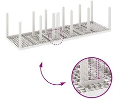 Sodo valgomojo komplektas 11 pcs Baltas ir šviesiai pilkas